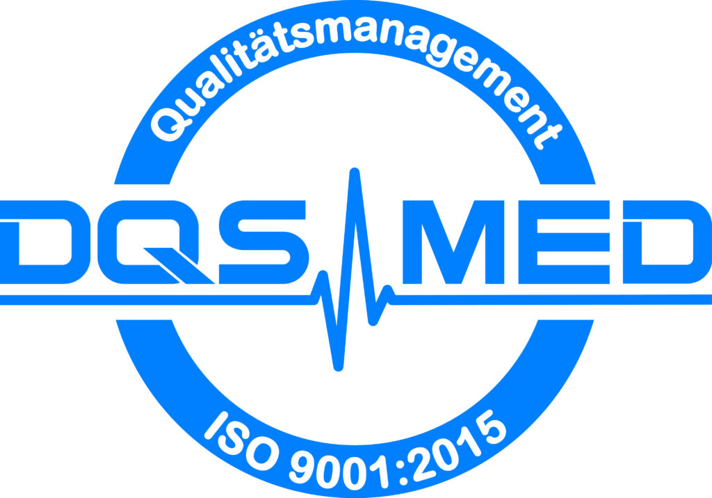 DQS-MED_ISO9001-2015_blau_A3 certification logo ISO 9001