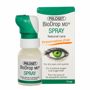 BioDrop MD® Spray mit Verpackung zur Pflege trockener, gereizter und juckender Augen