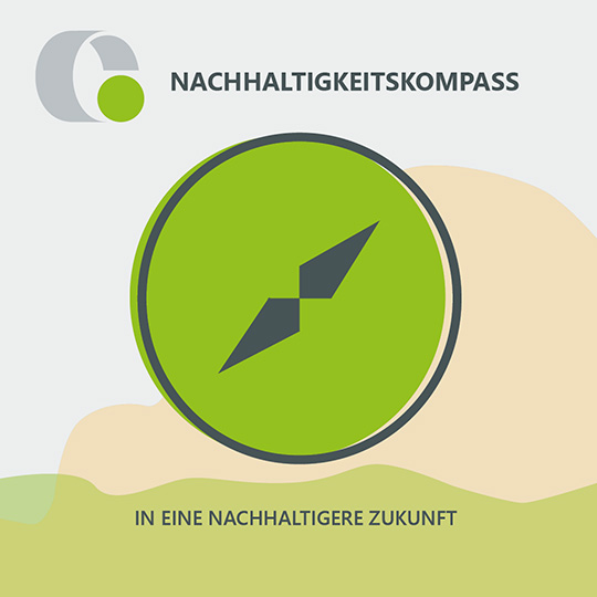 Gaplast-Nachhaltigkeitskompass Grafik Nachhaltigkeitskompass mti Gaplast Logo