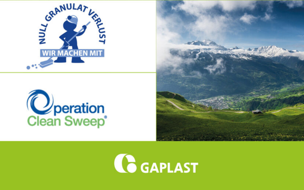 News-Null-Granulatverlust-Detail Logo Null Granulat Verlust + Logo Operation Green Sweep + Gebirgslandschaft