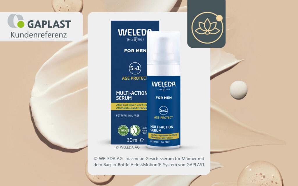 Gaplast News- Weleda 30ml serum for men blaue 30ml Airless Verpackung von Weleda