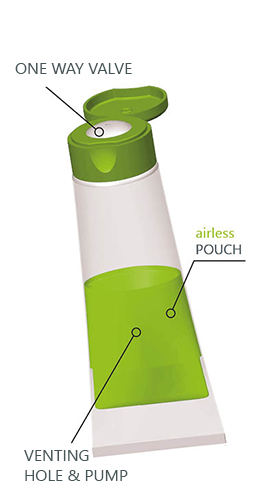 Gaplast illustration- closure with valve for airless tube TubAirfree® Gaplast illustration- closure with valve for airless tube TubAirfree®